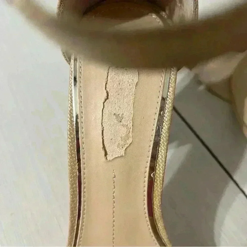 Gianni Bini Joenahtwo Natural Straw Fruit Embellished Block Heel Sandals Summer - Picture 10 of 16